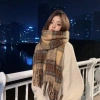 Khăn quàng cổ nữ vintage Hàn Quốc mùa đông ấm áp, họa tiết caro đa màu thời thượng 20