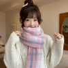 Khăn quàng cổ nữ vintage Hàn Quốc mùa đông ấm áp, họa tiết caro đa màu thời thượng 22