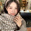 Khăn quàng cổ nữ vintage Hàn Quốc mùa đông ấm áp, họa tiết caro đa màu thời thượng 38