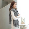 Khăn quàng cổ nữ vintage Hàn Quốc mùa đông ấm áp, họa tiết caro đa màu thời thượng 44