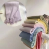 Khăn quàng cổ nữ vintage Hàn Quốc mùa đông ấm áp, họa tiết caro đa màu thời thượng 53