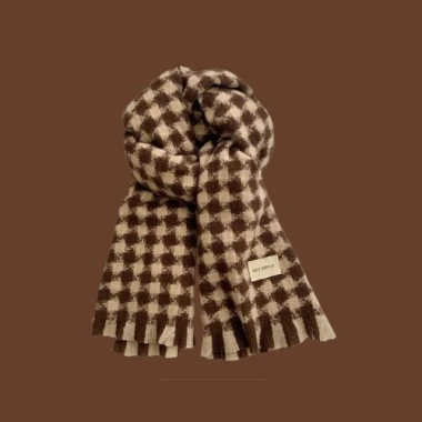 Khăn quàng cổ nữ vintage Hàn Quốc mùa đông ấm áp, họa tiết caro đa màu thời thượng 83 Khăn quàng cổ nữ vintage Hàn Quốc mùa đông ấm áp, họa tiết caro đa màu thời thượng 83