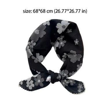 Khăn quàng cổ vuông NLINNI – Hoa đơn giản vải lanh cotton dây buộc tóc – 119.880₫ 2