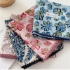Khăn quàng cổ vuông NLINNI – Hoa đơn giản vải lanh cotton dây buộc tóc – 119.880₫ 4