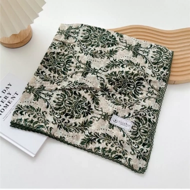Khăn quàng cổ vuông NLINNI – Hoa đơn giản vải lanh cotton dây buộc tóc – 119.880₫ 7