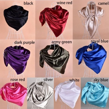 Khăn quàng đầu NAMSHEVA 90x90 cm Satin Bandana - Mũ nón lụa, giá ưu đãi 58.536₫
