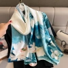 Khăn quàng lụa nữ sen xanh thanh lịch, bản to họa tiết sen nhẹ nhàng, giảm còn 94.640 VND 9