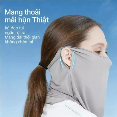 Khăn quàng tai sợi băng + mặt nạ cổ thoáng khí, chống nắng mạnh, bảo vệ da – Giá 54.253₫