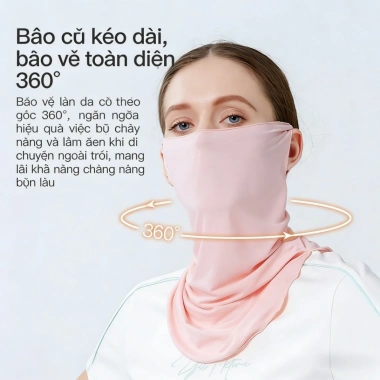 Khăn quàng tai sợi băng + mặt nạ cổ thoáng khí, chống nắng mạnh, bảo vệ da – Giá 54.253₫