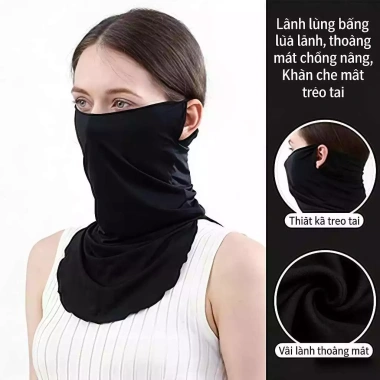 Khăn quàng tai sợi băng + mặt nạ cổ thoáng khí, chống nắng mạnh, bảo vệ da – Giá 54.253₫