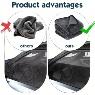 Khăn Rửa Xe Hai Mặt Vải Đánh Bóng - Sấy Nhanh, Mềm, Không Trầy, Chống Tĩnh Điện, Siêu Thấm 8