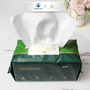 Khăn rút AMORTALS 70 tờ mềm mại - Tiện lợi du lịch spa chăm sóc da, chỉ 77.000₫