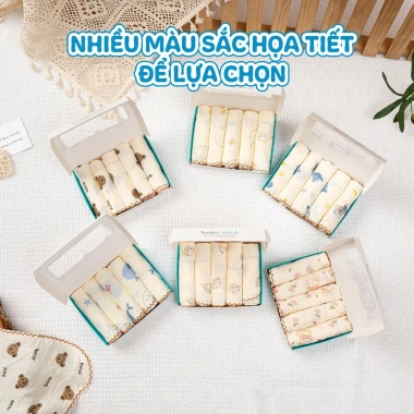 Khăn Sữa Muslin Organic 5 chiếc cho bé Mềm mịn, thấm hút tốt, 88.000đ 8 Khăn Sữa Muslin Organic 5 chiếc cho bé Mềm mịn, thấm hút tốt, 88.000đ 8