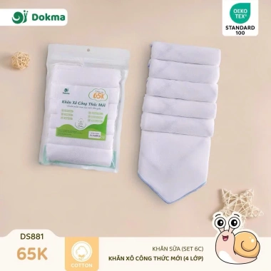 Khăn Sữa Sơ Sinh 3 Lớp 4 Lớp Dokma, Muslin 2 Lớp, Thấm Dịu Nhẹ, Giá 65.000₫ 2