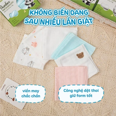 Khăn Sữa Sợi Tre 3 Lớp 5 Cái - An Toàn, Không Kích Ứng, Cho Bé - 89.000 VNĐ