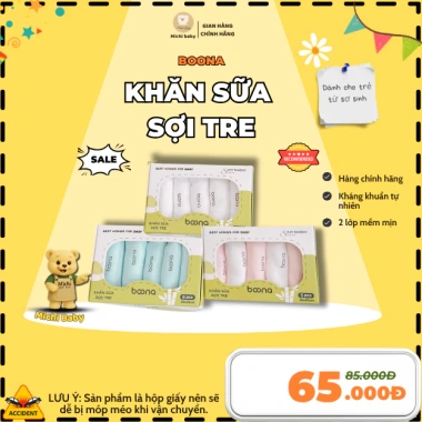 Khăn Sữa Sợi Tre Boona 2 Lớp Kháng Khuẩn Không Bụi Vải - Michi Baby MC444 Khăn Sữa Sợi Tre Boona 2 Lớp Kháng Khuẩn Không Bụi Vải - Michi Baby MC444