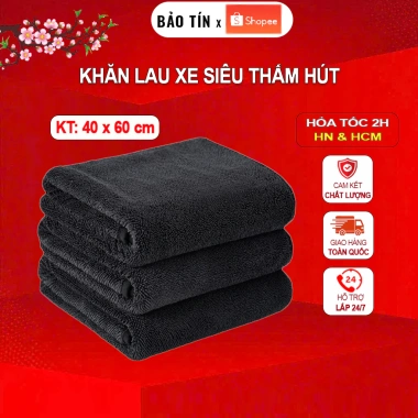 Khăn Superfine 650GSM Lau Xe Ô Tô Thấm Hút, Đa Năng, Mềm Mịn, Chống Trầy Xước