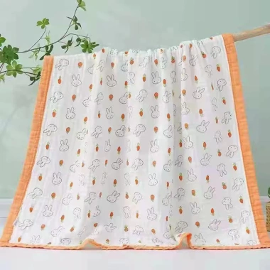 Khăn tắm bé vải xô 5 lớp sợi tre bo viền - mềm mại, size lớn 105x105 cm, giảm giá 90k 4