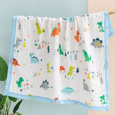 Khăn tắm bé vải xô 5 lớp sợi tre bo viền - mềm mại, size lớn 105x105 cm, giảm giá 90k 5
