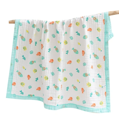 Khăn tắm bé vải xô 5 lớp sợi tre bo viền - mềm mại, size lớn 105x105 cm, giảm giá 90k 7