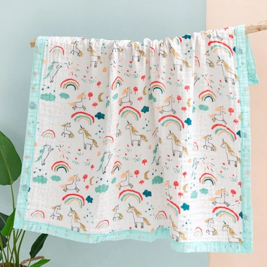 Khăn tắm bé vải xô 5 lớp sợi tre bo viền - mềm mại, size lớn 105x105 cm, giảm giá 90k 8