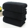 Khăn tắm cotton dày dặn màu đen, mềm mại, thấm hút nhanh, phù hợp khách sạn & nhà tắm 8