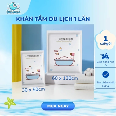 Khăn Tắm Dùng 1 Lần Đóng Gói Bao Giấy - Sạch, Tiện Lợi, Thân Thiện Môi Trường