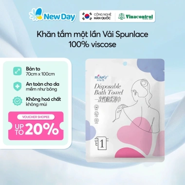 Khăn tắm dùng 1 lần du lịch khô to 70x100cm 100% Viscose an toàn da - Giá 26k