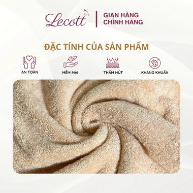 Khăn Tắm Lecott Cotton 60x120cm - Cao Cấp, Mềm Mịn, Thấm Hút Tốt, Nhanh Khô, Dày Dặn