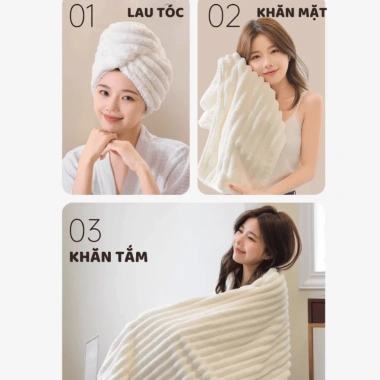 Khăn tắm lớn microfiber 70x140cm siêu mềm, thấm hút tốt PAMPER cuộn to 36.000₫