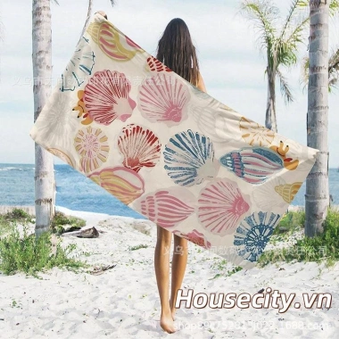 Khăn tắm lớn vỏ in siêu mềm, khô nhanh, thích hợp đi biển - Giá ưu đãi 154.440₫