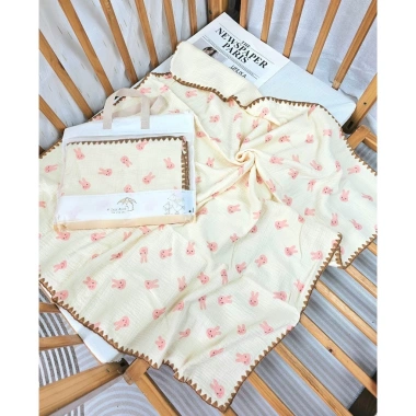 Khăn tắm muslin 4 lớp sợi tre mềm mại cho bé sơ sinh size lớn 100x110 cm Uni Baby
