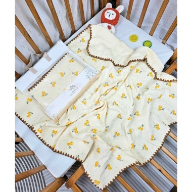 Khăn tắm muslin 4 lớp sợi tre mềm mại cho bé sơ sinh size lớn 100x110 cm Uni Baby
