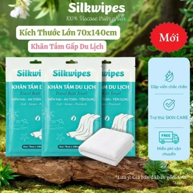 Khăn tắm nén 03 Silkwipes 70x140 cm, vải dày loại 1, dùng 1 lần, phù hợp du lịch - Giá ưu đãi 79.400 VND