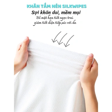 Khăn tắm nén 03 Silkwipes 70x140 cm, vải dày loại 1, dùng 1 lần, phù hợp du lịch - Giá ưu đãi 79.400 VND