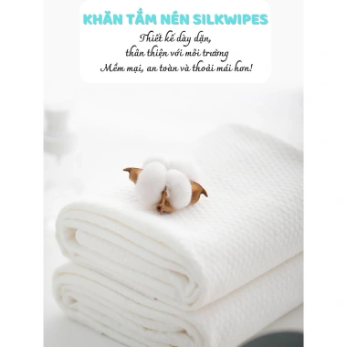 Khăn tắm nén 03 Silkwipes 70x140 cm, vải dày loại 1, dùng 1 lần, phù hợp du lịch - Giá ưu đãi 79.400 VND