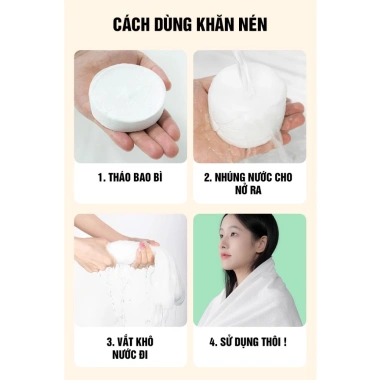 Khăn Tắm Nén Cotton Cỡ To Hình Bánh Du Lịch Tiện Lợi - Siêu Thấm Nhanh Khô P2.477