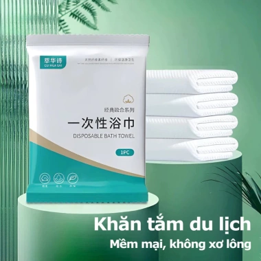 Khăn Tắm Nén Du Lịch 1 Lần Sợi Cellulose Mềm Mịn Thấm Hút Đa Kích Thước - Giá 8.000₫