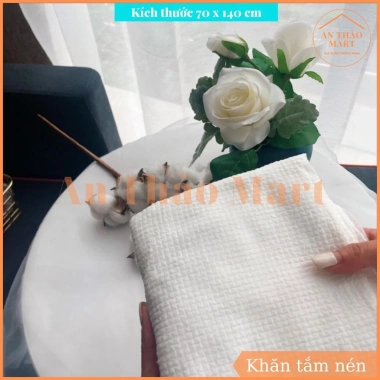 Khăn tắm nén du lịch cotton size to 70x140 cm, tiện lợi, chỉ 25.000₫