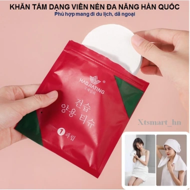 Khăn tắm nén du lịch cotton size to 70x140 cm, tiện lợi, chỉ 25.000₫