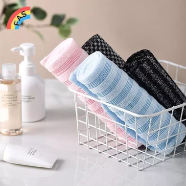 Khăn tắm nylon Nhật Bản FAS - Chà tẩy tế bào chết, bàn chải bọt biển, phụ kiện phòng tắm 7