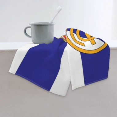 Khăn tắm Real Madrid 30x60cm mềm mại thấm hút - Dùng cho nhà bếp, khách sạn, spa, gym, quà tặng