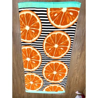 Khăn tắm size đại 90x180cm hình trái cam - Đi bơi, đi biển, giá chỉ 120.000 VND