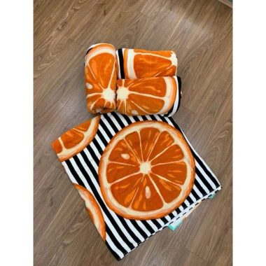 Khăn tắm size đại 90x180cm hình trái cam - Đi bơi, đi biển, giá chỉ 120.000 VND