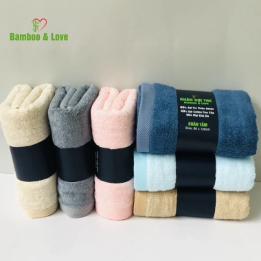 Khăn tắm sợi tre cao cấp Bamboo&love 60x120cm - Giá ưu đãi 106.450 VND, giao nhanh