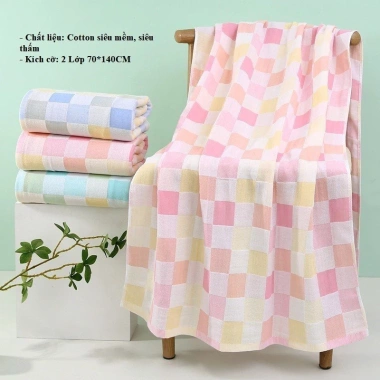 Khăn tắm sợi tre Uni Baby 70x140cm, thoáng khí, mềm mại, thấm hút nhanh cho bé