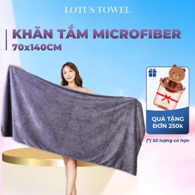 Khăn tắm Spa LotusTowel 70x140cm 100% Microfiber siêu mềm thấm hút dày dặn Giá 59.000đ