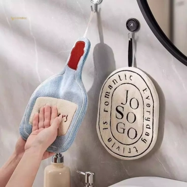 Khăn Tay Hai Lớp Hoạt Hình Dày Nhanh Khô Rag Nhà Bếp Phòng Tắm Thấm Hút Tối Ưu