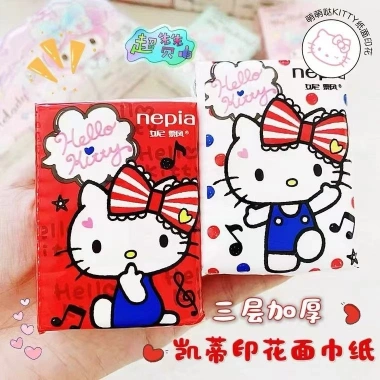 Khăn tay Kitty Melody Sanrio Quế Chó: Khăn ăn túi nhỏ di động, giấy 85k giảm giá 4