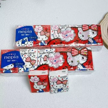 Khăn tay Kitty Melody Sanrio Quế Chó: Khăn ăn túi nhỏ di động, giấy 85k giảm giá 5
